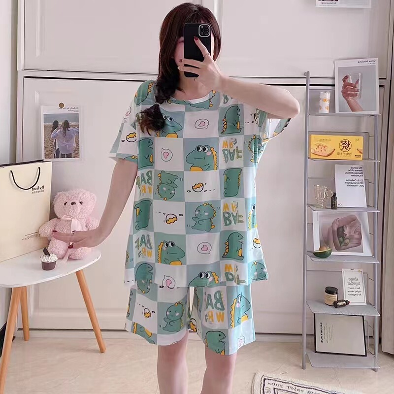 [Source Factory] Pajamas Women's Summer Short-sleeved Shorts suit Sweet Cute Cartoon Women's Summer Home Clothes