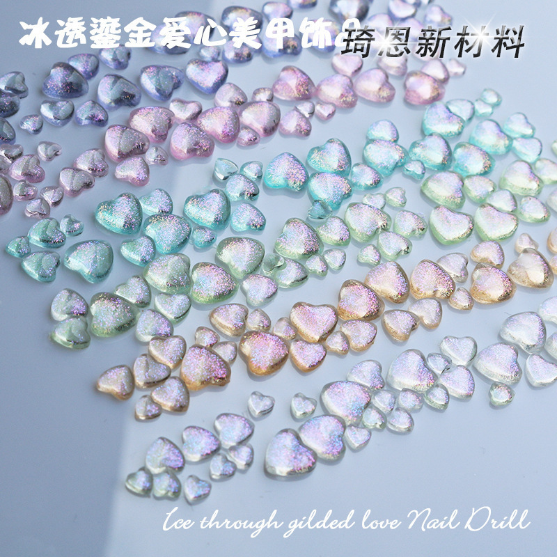 Nail art jewelry transparent ice through love nail art patch color change flat diamond mixed crystal stick diamond sequins Crystal Diamond Nail art jewelry transparent ice through love nail art patch color change flat diamond mixed crystal stick diamond sequins Crystal Diamond