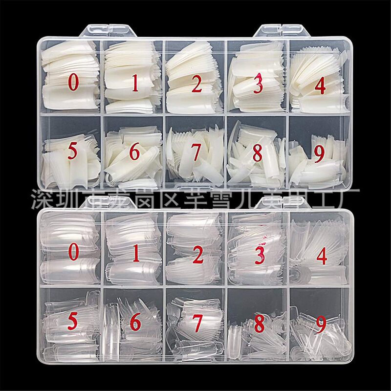 Manicure semi-transparent boxed 500 pieces French nail patch nail patch semi-paste nail piece fake nail piece White natural Manicure semi-transparent boxed 500 pieces French nail patch nail patch semi-paste nail piece fake nail piece White natural