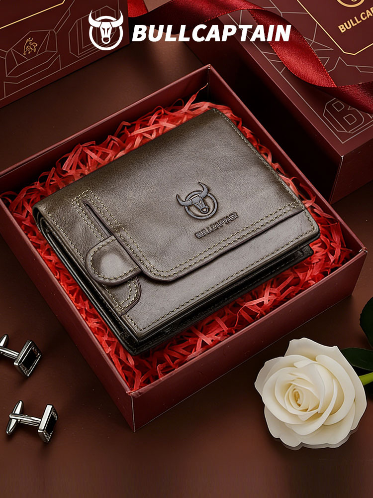 Capitán vaca cuero fábrica suministro primera capa de cuero masculino multi-función pequeña Licencia de Conducir bolsa de tarjeta de foto de la licencia de conducir