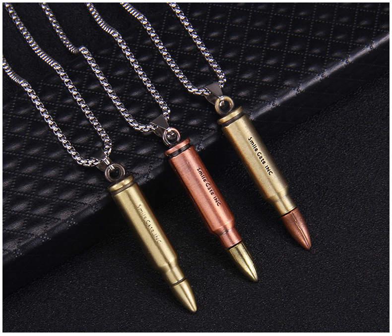 Punk Bullet Stainless Steel Alloy Plating Men'S Pendant Necklace display picture 4