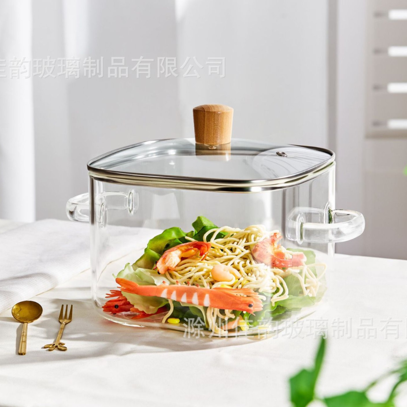 4l square glass jar, clear / No specifications