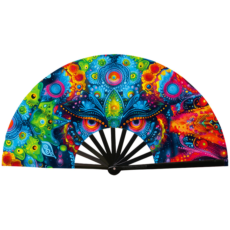 Abanico Plegable de Kung Fu de Plástico, Colorido, para Conciertos y Fiestas