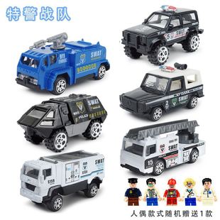 Jiaye Alloy Set Police Car Airplane Tank Armored Mini Car Children's Inertia Alloy Car Toy