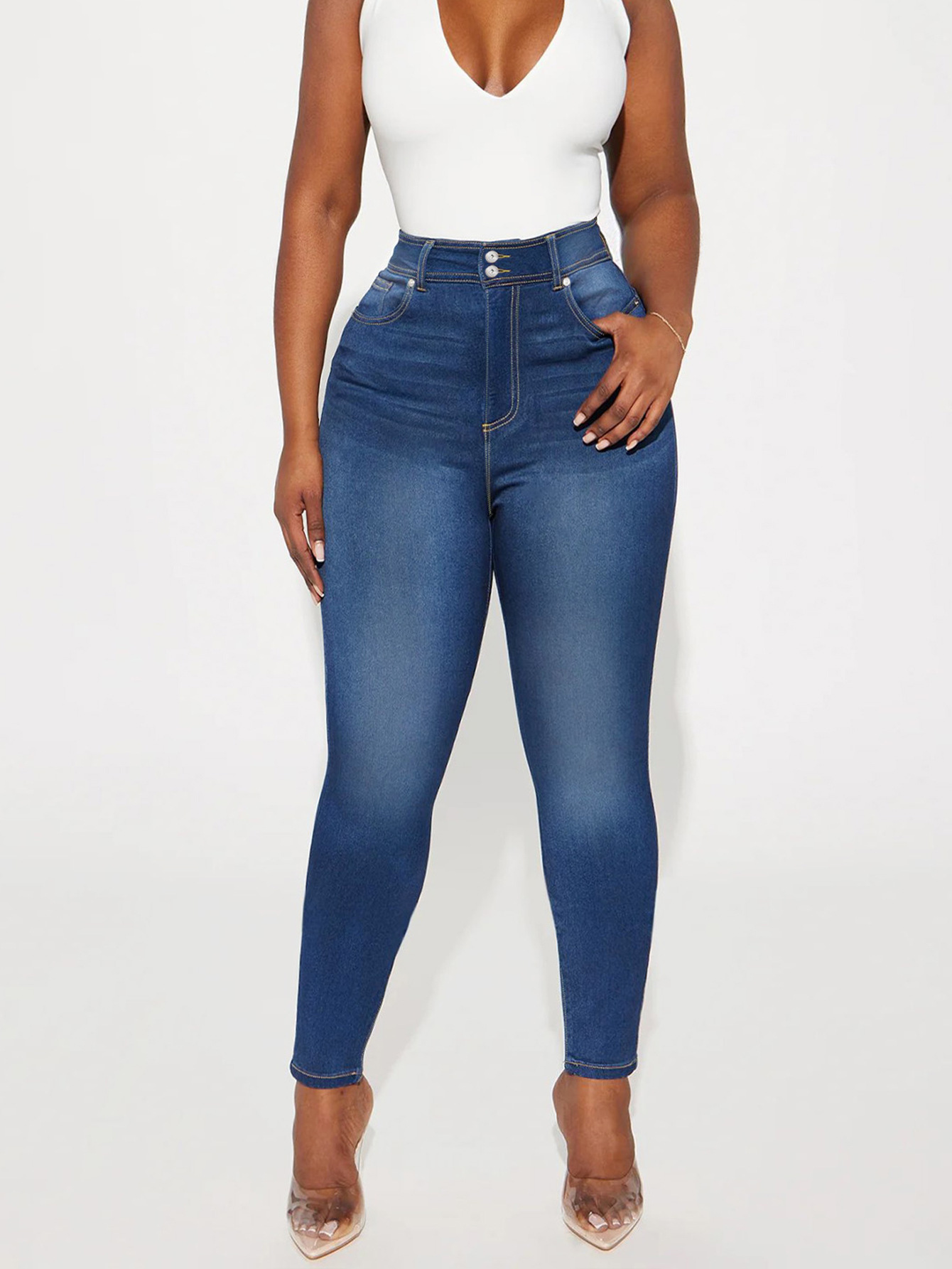 Sexy retro elastic jeans