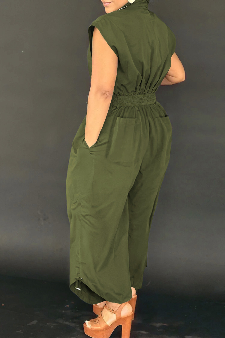 Mono mujer sin mangas con solapa y bolsillos estilo trabajo_voghion.com