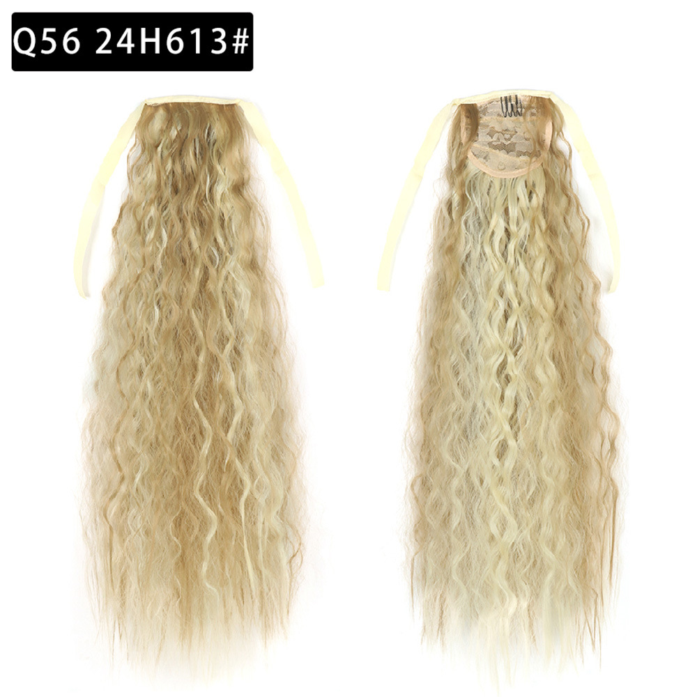 Peluca de cola de caballo de longitud media tiktok Red Seamless correa de maíz Cola de Caballo caliente multicolor fábrica al por mayor