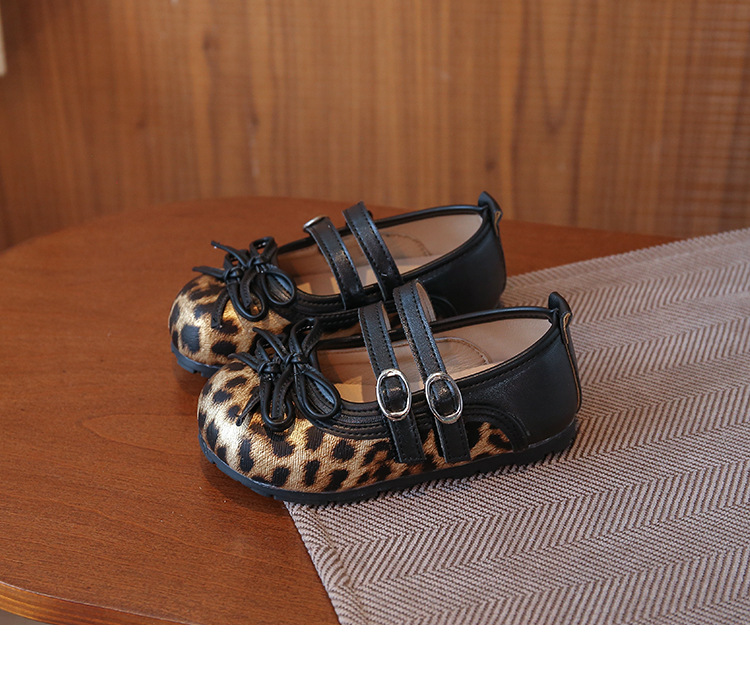 Mädchen Mary Janes Mit Leopardenmuster Weiche Lederschuhe_voghion.com