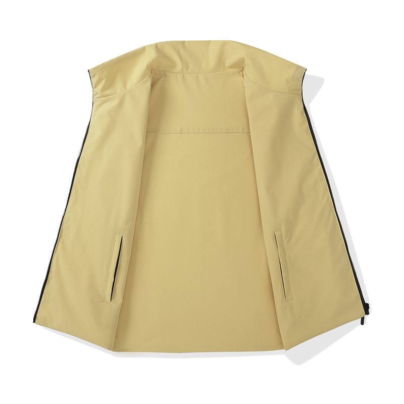 Primavera y otoño popular soporte collar chaleco juventud ropa de trabajo casual de doble cara chaleco color sólido fino