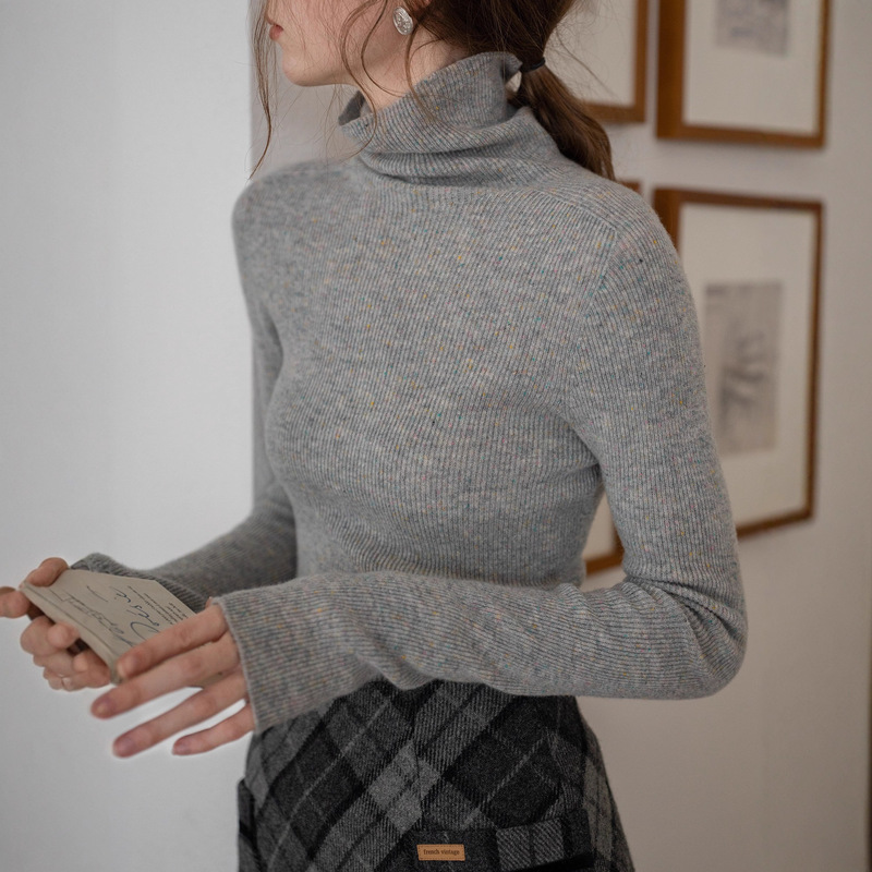 "Soft and Waxy Colorful Dots" 100% Superfine Merino Wool Dazzling Colorful Dots Classic Knitwear Base Knitwear