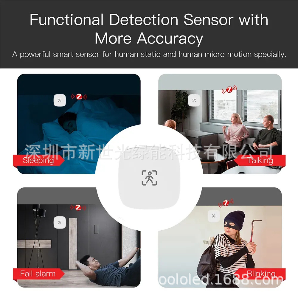 En stock Tuya Zigbee24G sensor de presencia humana sensor de radar de onda milimétrica inteligente Wifi5.8G