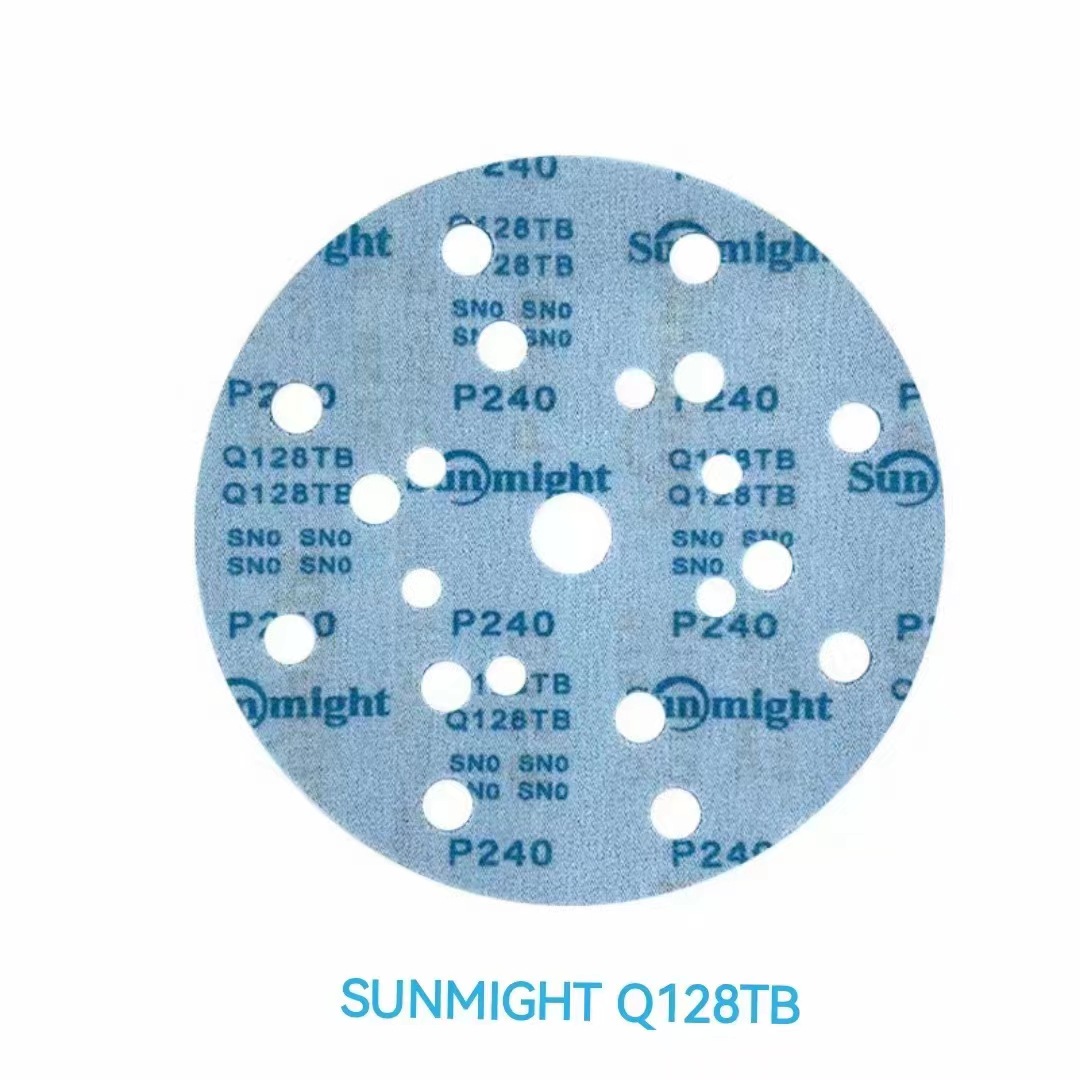韩国太阳薄膜氧化铝背绒砂纸 切削快速表面锋利 Sunmight 6寸17孔