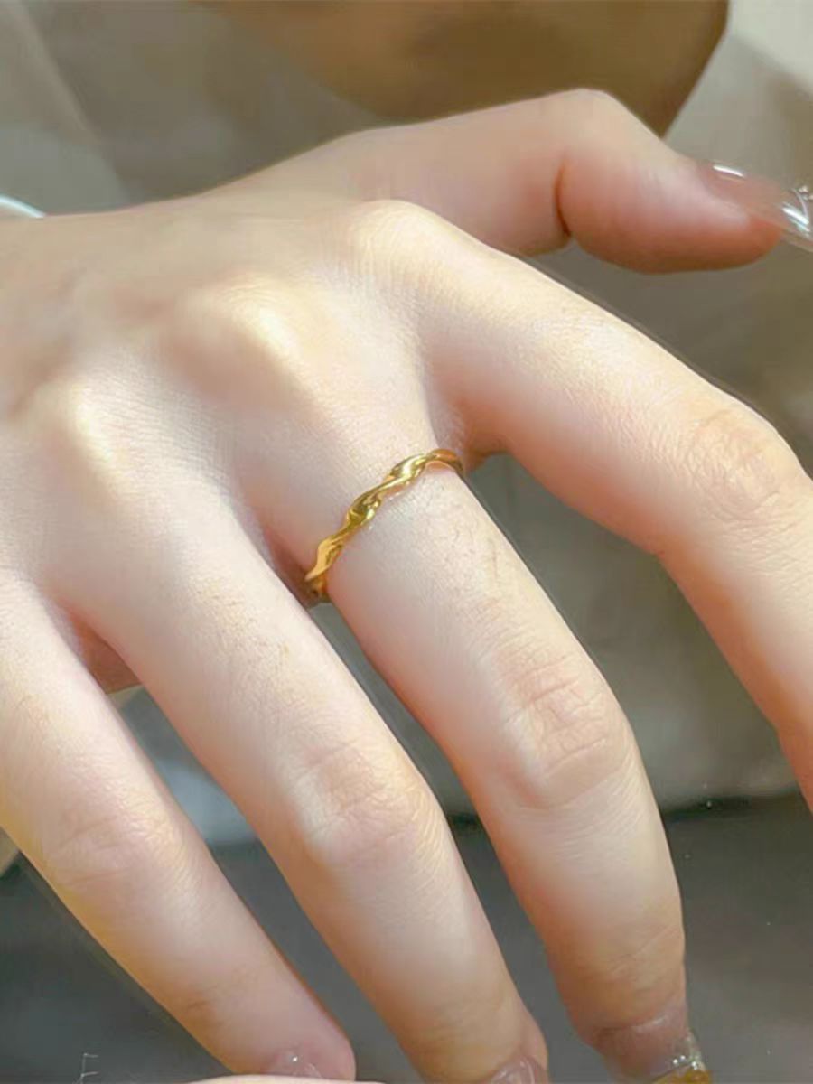 Mobius-ring för dam i förgylld mässing justerbar_voghion.com