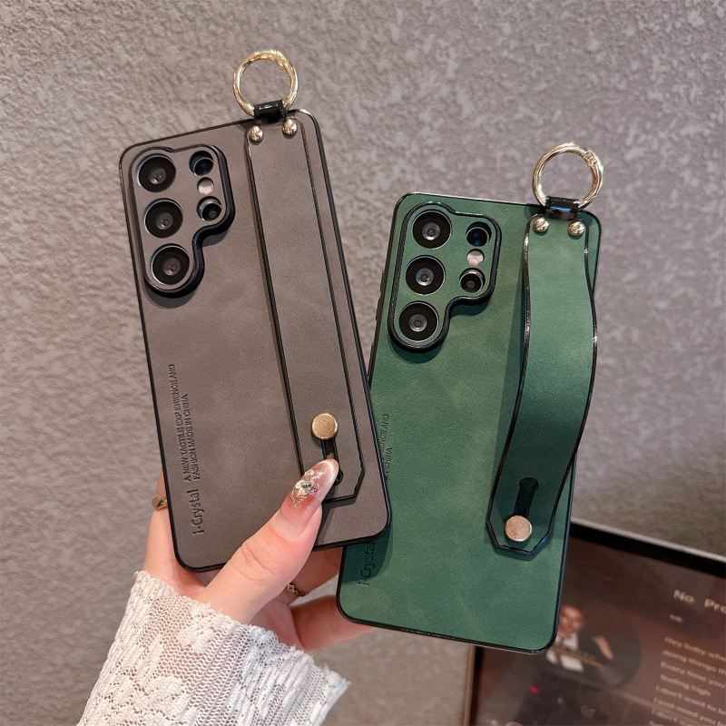 Wristband compatible with Samsung S26Ultra sheepskin leather stand phone case, cross-border S25Plus business S24 protective cover Wristband compatible with Samsung S26Ultra sheepskin leather stand phone case, cross-border S25Plus business S24 protective cover
