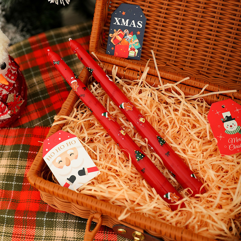 クリスマス香りキャンドルヨーロッパプリントロングロッドワックス漫画かわいい雰囲気の装飾品ホーム撮影装飾|undefined