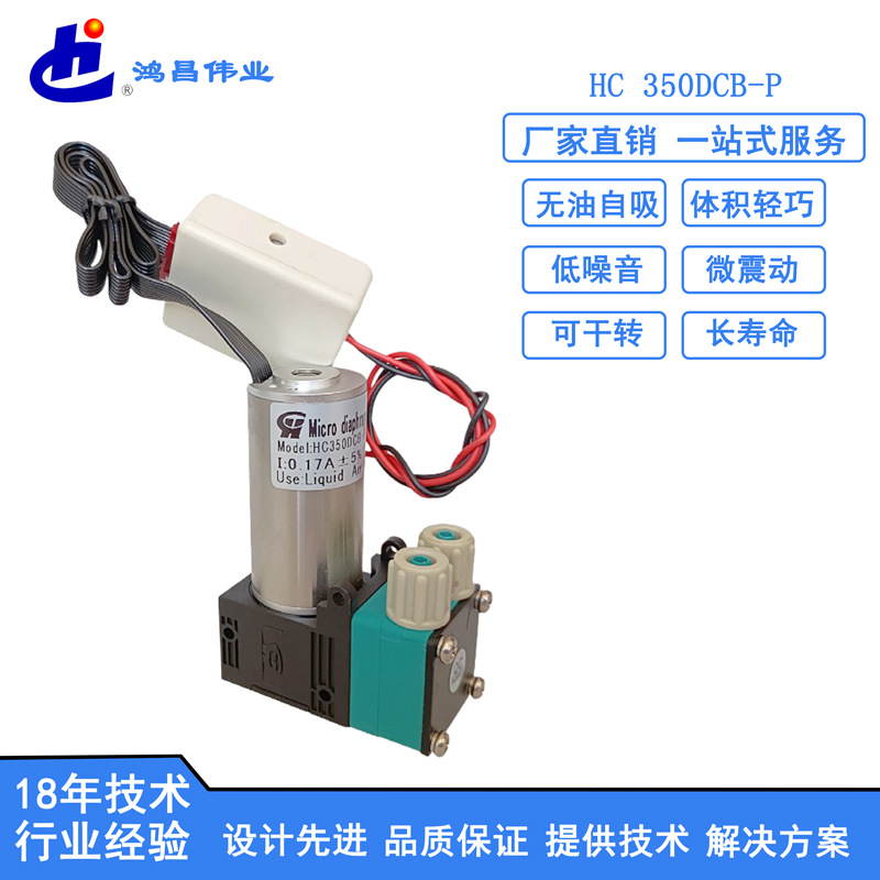 鸿昌伟业厂家微型真空无刷排污泵低噪音长寿命气液可用电动隔膜泵