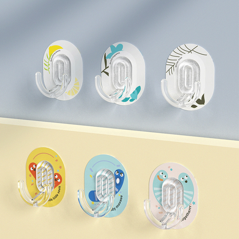 Xiangjia divertido gancho transparente sin costuras detrás de la puerta gancho pegajoso gancho fuerte gancho de plástico multifuncional