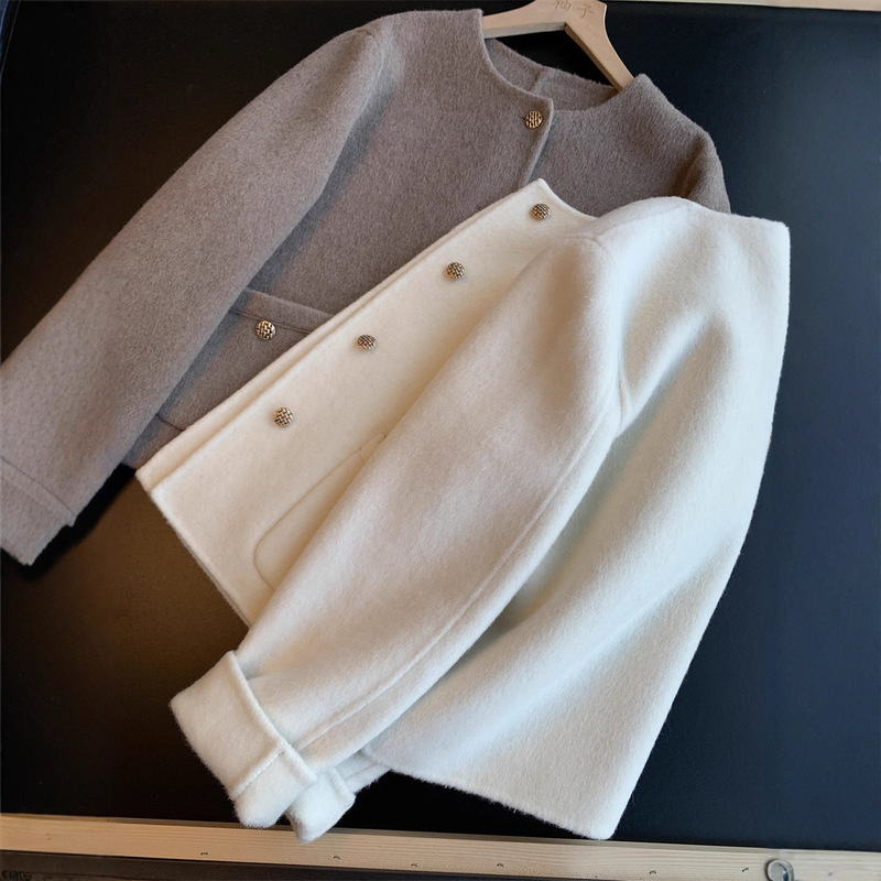 Off-Season Style~High-Quality Silk Wool Coat! Xiaoxiang Women's Woolen Short Woolen Outwear Winter Women G070204