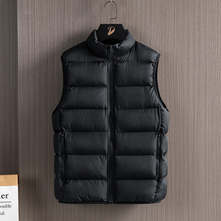 New Vest Men's Fashionable Handsome Warm Cotton Waistcoat Collar Jacket Youth Cotton Vest for Outer Wear