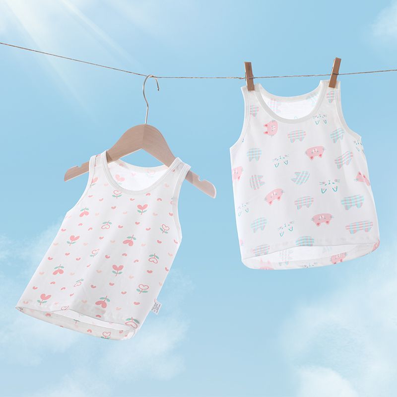 Summer Vest for Girls, Pure Cotton, Thin, Sleeveless, Base Layer Top, Baby Boy Underwear, Camisole