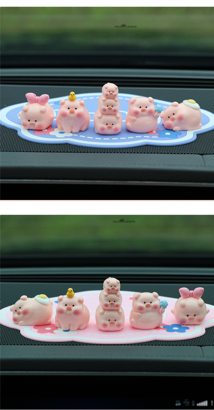 Car Ornaments, Car Dashboard Display Decorations, Healing-Style Accessories for Women, Piggy Car Interior Decorations
