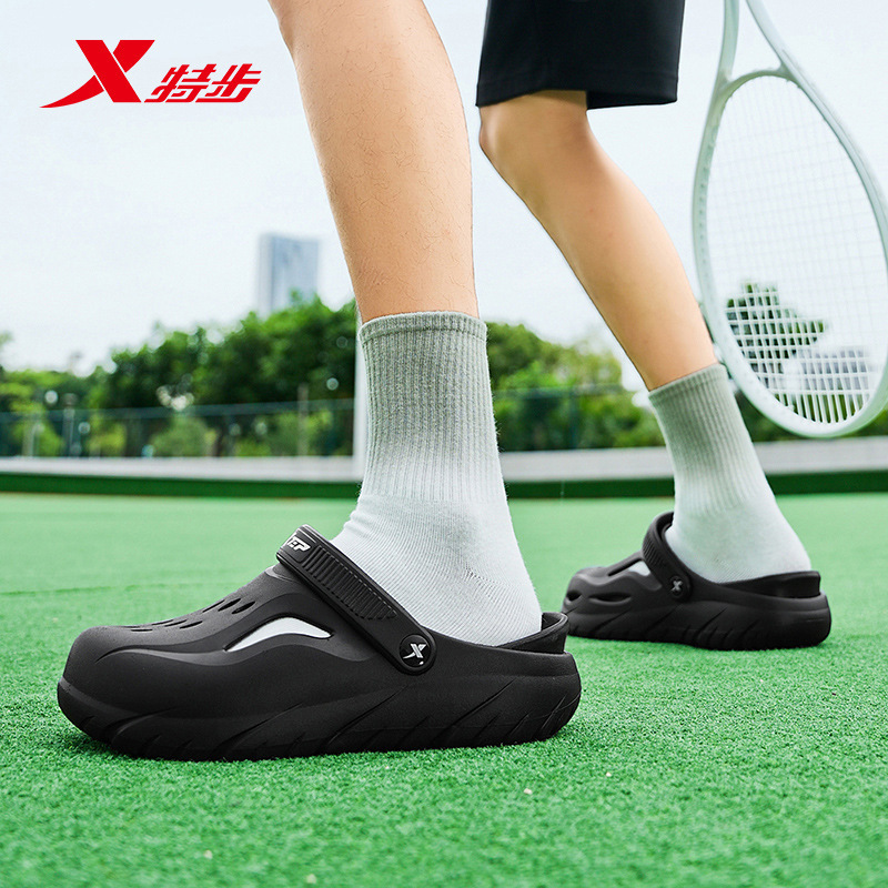 Xtep Crocs メンズ ビーチシューズ アウターウェア 滑り止め 夏 通気性 アウトドア サンダル スポーツ レジャー 包頭スリッパ|undefined