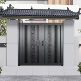 Modern Villa Aluminum Courtyard Gate Stainless Steel Entrance Garden Single and Double Door Rural Simple Courtyard Wall Louver Door