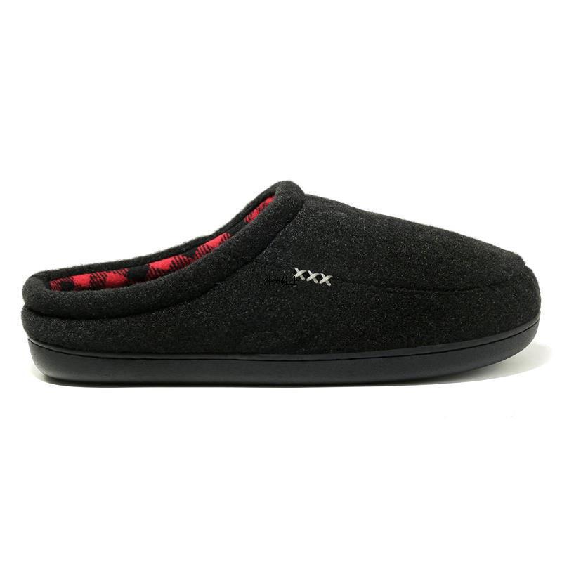 Outdoor Slippers Thick Cross-Border Cotton Bottom Plus Velvet Plus Cotton Slippers Large Size Amazon Warm Men's Winter Fur Mouth