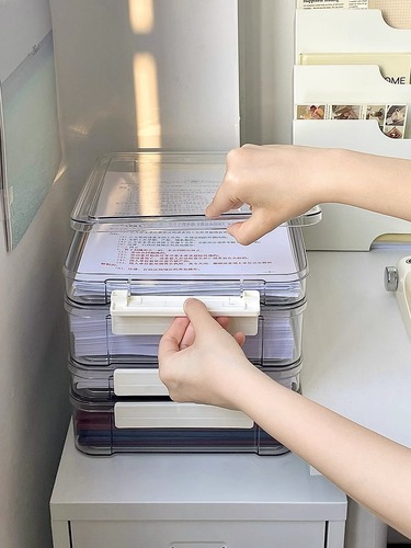 Test paper storage and organization artifact large-capacity transparent plastic household registration book junior high school graduation certificate a4 file storage box