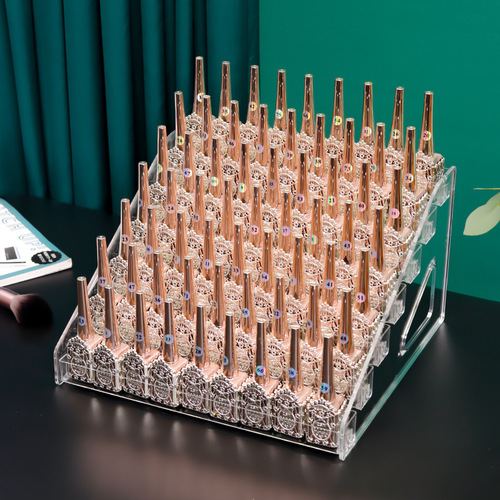 Transparent acrylic storage box lipstick display stand desktop cosmetics storage nail polish display stand plastic