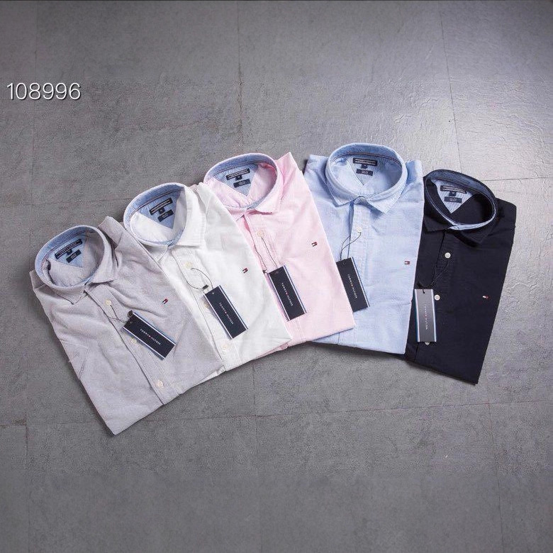Cross-Border Factory Direct Sales Tommy Tommy Small Label Embroidered Men's Business Casual Shirt Short Sleeves Cross-Border Factory Direct Sales Tommy Tommy Small Label Embroidered Men's Business Casual Shirt Short Sleeves