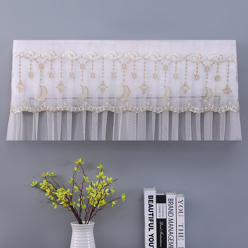 新品 2馬力 吊り下げエアコンカバー エアコンカバー 防塵カバー 開閉時フロントカーテンなし 刺繍入り 中国風 シンプルモダン|undefined