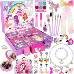 2025 Christmas Countdown Blind Box Assembled Building Blocks Decompression Ornaments Unicorn Girl Toys Boys and Girls