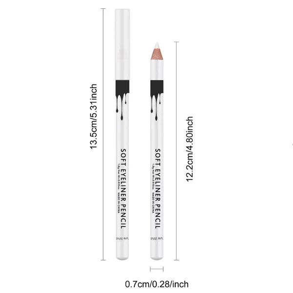 Mknk new wooden rod white lying silkworm eyeliner matte waterproof highlight pen eyeliner glue pen 12 sets