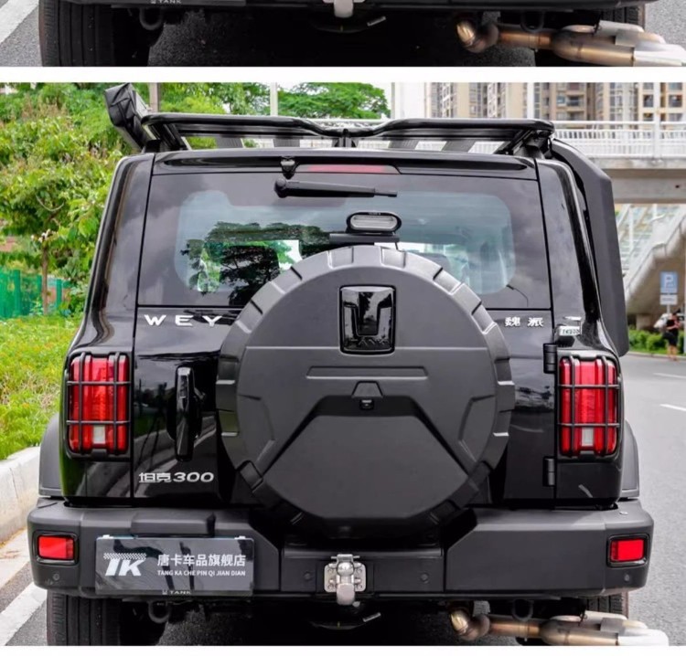 Tank 300 Spare Tire Cover with Indicator Light, Stainless Steel Spare Tire Shell, Modified Tire Protection Cover, Off-Road City Version Special Edition