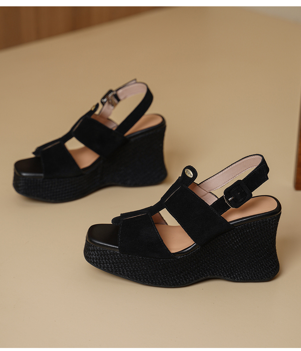 Sandal cao gót nữ hở mũi đế xuồng gót 10 cm quai ngang một khóa — màu đen, màu mơ chi tiết 14