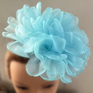 Factory Direct Sales Handmade Camellia Headdress DIY Material Burnt Edge Flower Fabric Flower Accessories Clothing Accessories Corsage