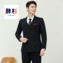 商务男士条纹弹力西服