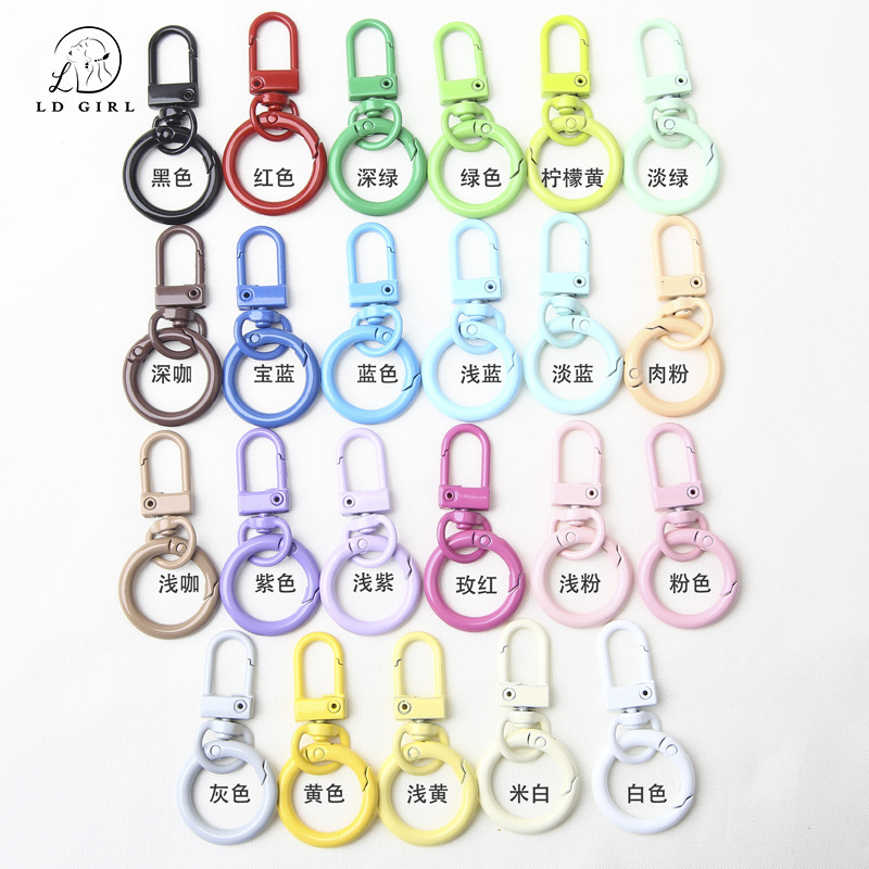 Alloy paint candy color spring buckle door buckle combination luggage key chain open ring pendant diy jewelry accessories Alloy paint candy color spring buckle door buckle combination luggage key chain open ring pendant diy jewelry accessories