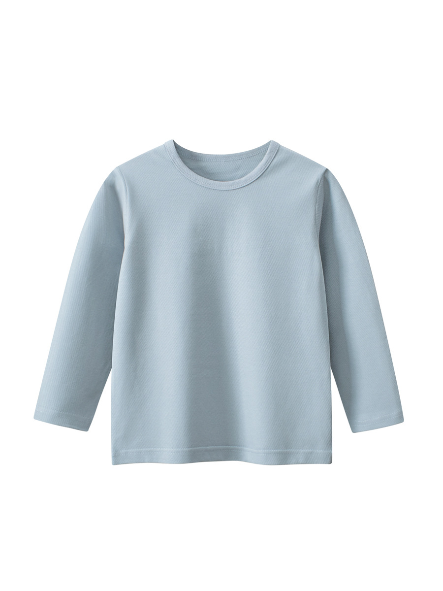 27 niños de primavera y otoño ropa para niños camisa de fondo para niños de estilo coreano color sólido Bebé Ropa para niños Camiseta de manga larga entrega de una pieza