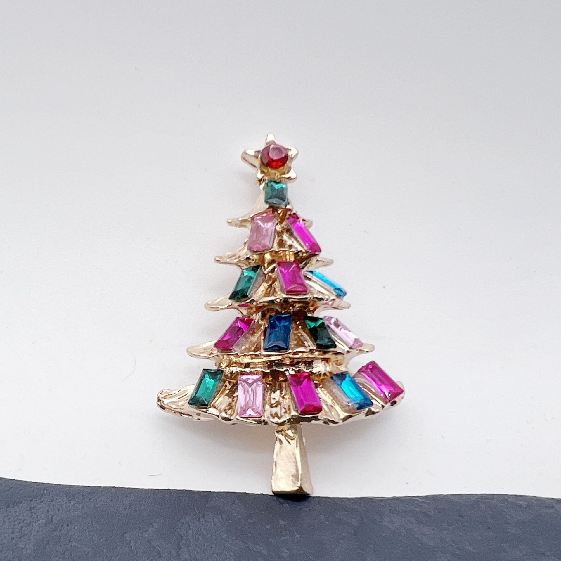Fashion Christmas Tree Alloy Plating Rhinestones Unisex Brooches display picture 4