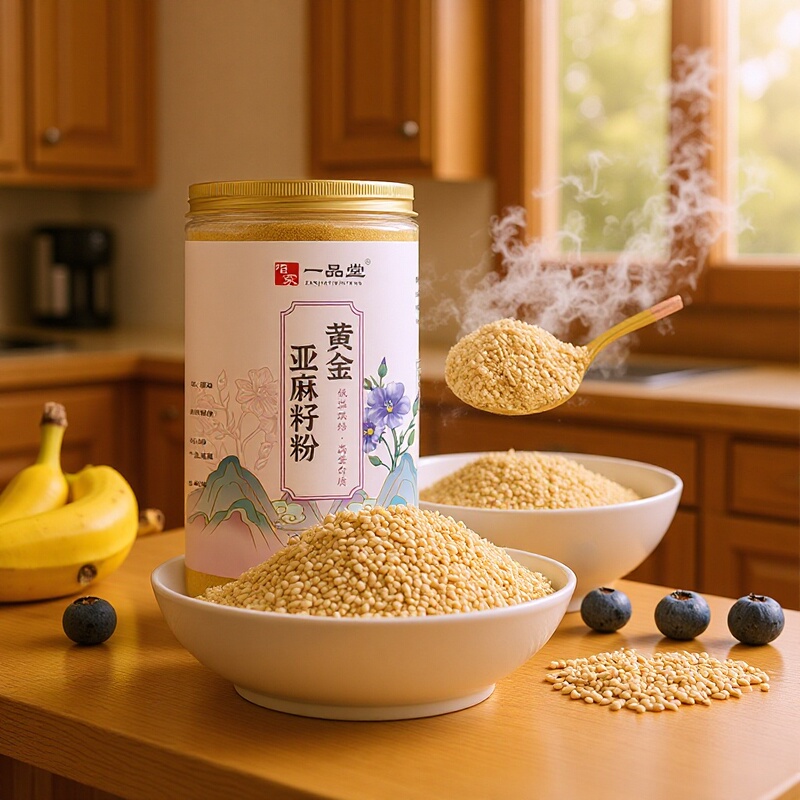 Golden Flaxseed Powder 500G/Can Meal Replacement Dietary Powder Baked Ready-To-Eat Cooked Flaxseed Powder from Our Brand Yipintang Golden Flaxseed Powder 500G/Can Meal Replacement Dietary Powder Baked Ready-To-Eat Cooked Flaxseed Powder from Our Brand Yipintang