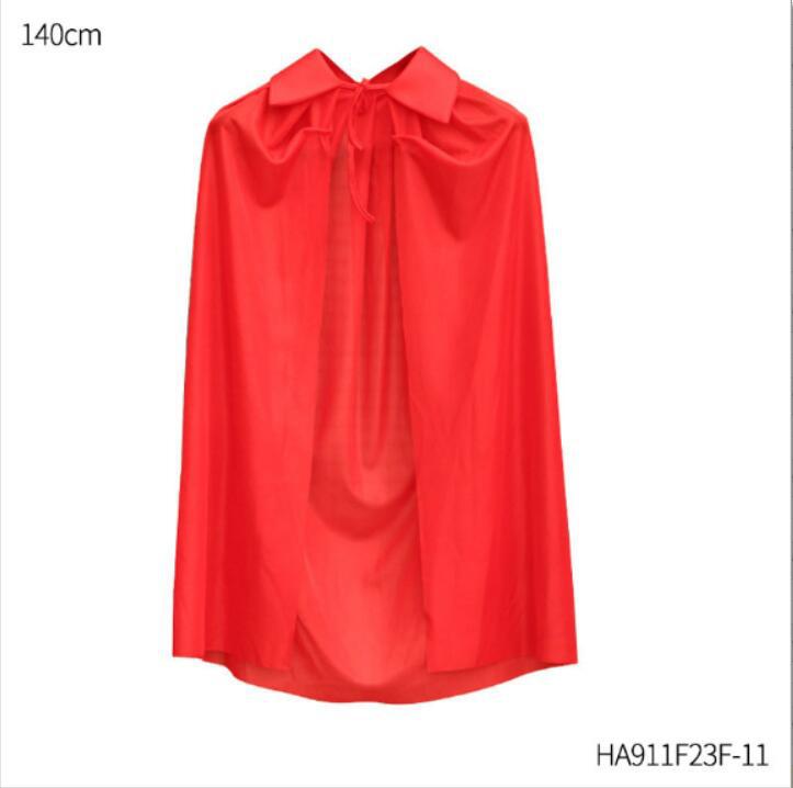 Capa de Halloween Accesorios de disfraces de maquillaje para adultos para niños Capa de muerte de cuello alto de cara roja y negra