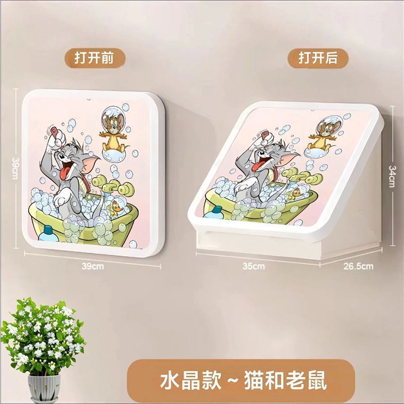 可爱猫咪浴室收纳置物架洗澡放衣服卫生间洗手间壁画折叠包邮批发|undefined