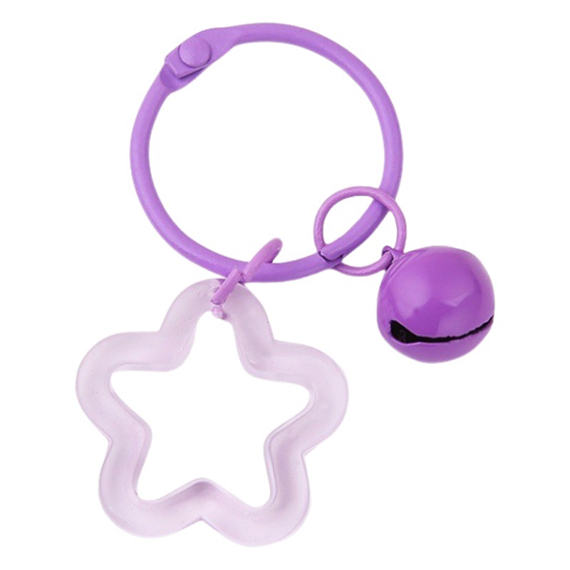 Creative colorful fresh acrylic transparent bright five-pointed star keychain pendant dopamine girl heart pendant