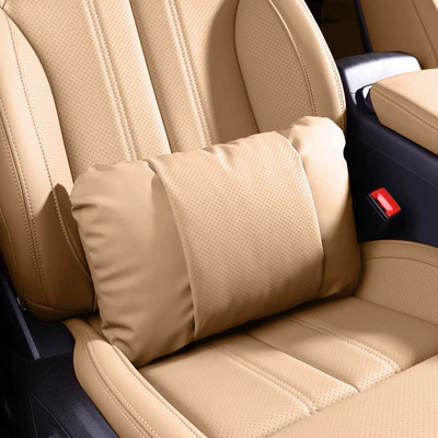 lumbar cushion for girls: Waist support - lumbar-support-1-piece-golden-brown-nappa-leather-for-comfort-and-stress-relief