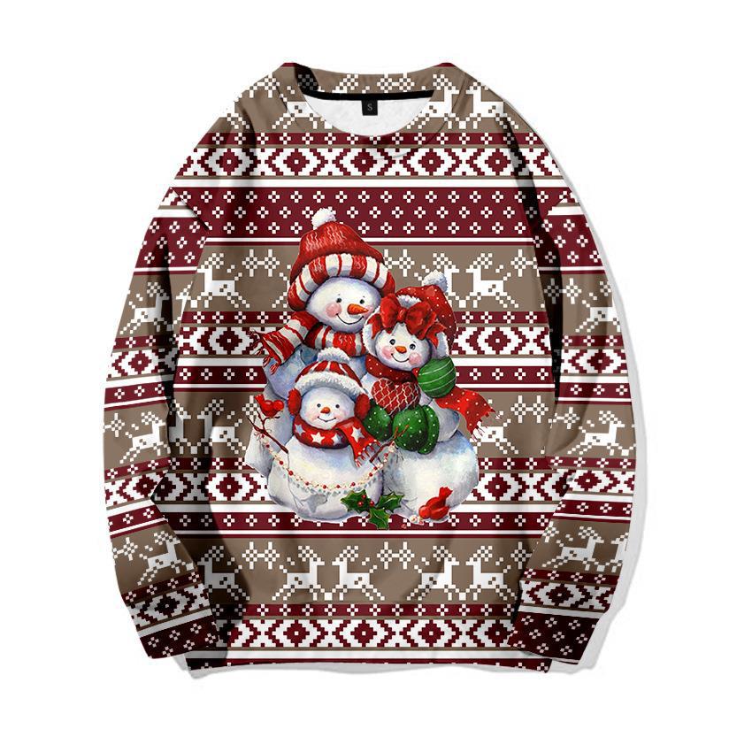 New 3d Printed Little Deer Sweater Loose Pullover Sweatshirt Christmas_voghion.com