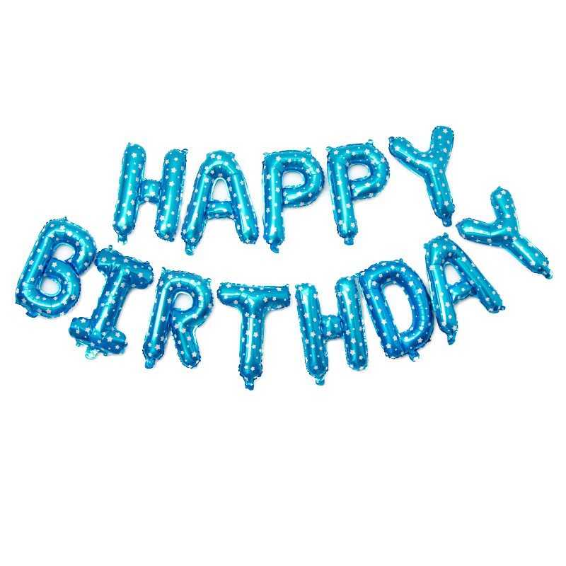 16 pulgadas película de aluminio inglés letras de cumpleaños globo HB feliz cumpleaños set de globo decoración de fiesta de cumpleaños