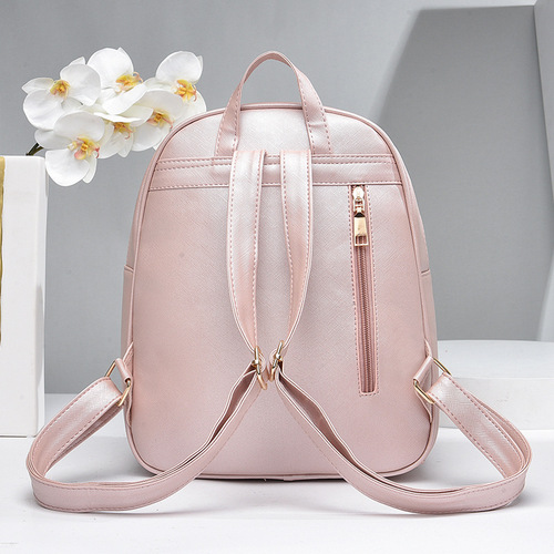 Backpack women's Korean style new trendy versatile casual small backpack women's pu small fresh fashionable middle school student bag