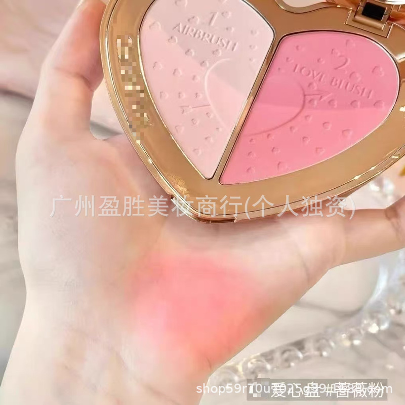 跨境爆款 C/T新品双色爱心腮红盘！PINK#蔷薇粉，PEACH#豆沙红|undefined